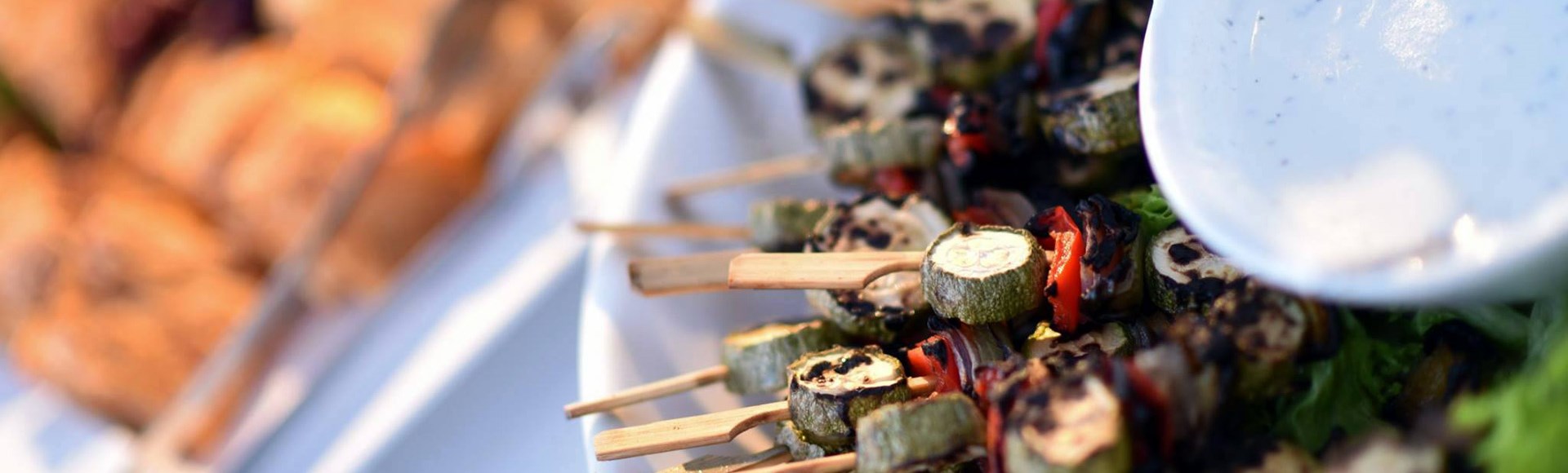 grilled-veggies-on-a-skewer-with-light-yogurt-spread - Private Chef Service For Your Villa Holidays In Santorini, Cyclades, Greece