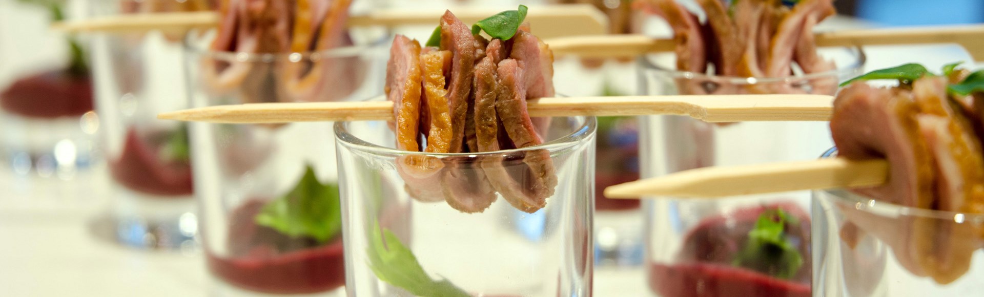 canap-with-smoked-duck-breast-raspberry-and-horseradish-sauce-and-baby-rocket - Alargo Private Chef Services | Corfu Island - Greece