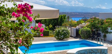 plumeria-villa-tersanas-akrotiri-chania-crete-the-pools-the-sea-and-the-white-mountains-of-crete - Villas with Pools in Crete, Corfu & Paros | Handpicked by Alargo